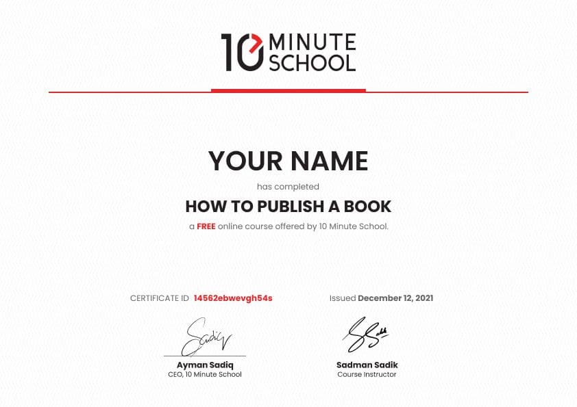 Certificate for How to Publish a Book